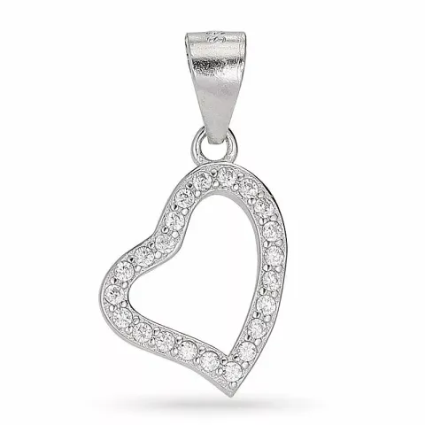 Kollektionsprøve hjerte zirkon vedhæng i sølv