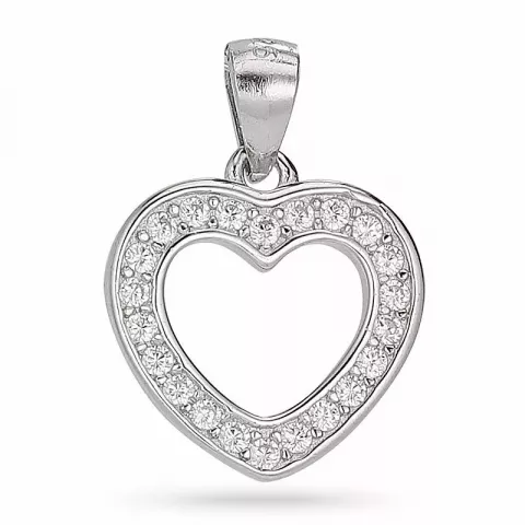 Kollektionsprøve hjerte zirkon vedhæng i sølv