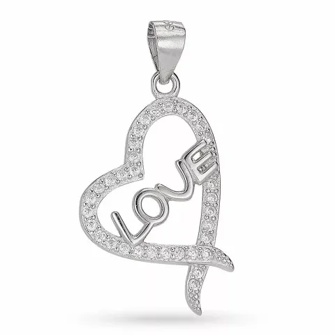 Kollektionsprøve hjerte zirkon vedhæng i sølv