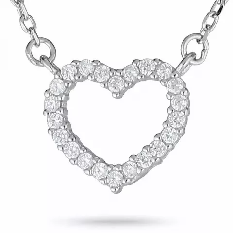 Hjerte zirkon halskæde med vedhæng i sølv med hjertevedhæng i sølv