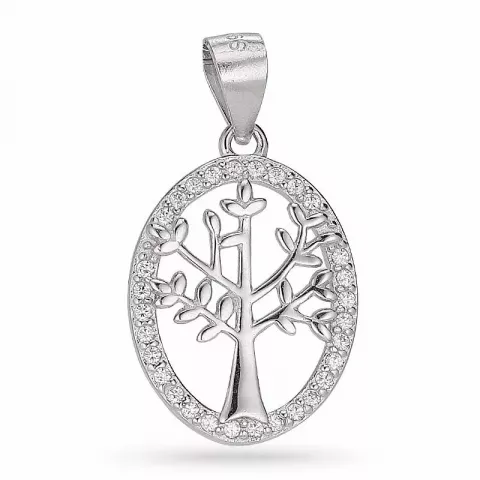 Kollektionsprøve livets træ zirkon vedhæng i sølv