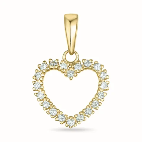 hjerte diamantvedhæng i 14 karat guld 0,16 ct