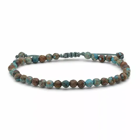 multifarvet turkis jasper armbånd i silke snor 17 cm plus 3 cm x 4,4 mm