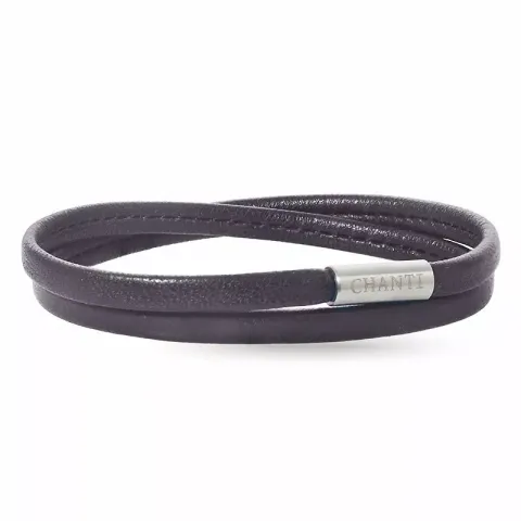 Flad brun armbånd i læder med stål lås x 6 mm