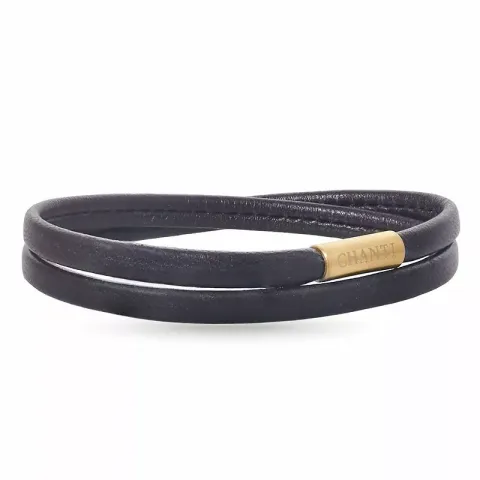 Flad brun armbånd i læder med forgyldt stål lås x 6 mm