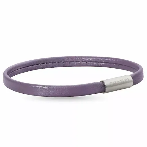 Flad lilla armbånd i læder med stål lås x 6 mm