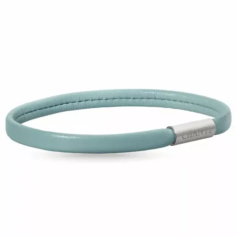 Flad grøn magnetarmbånd i læder med stål lås x 6 mm