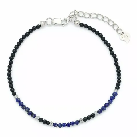 Elegant sten armbånd med onyks og lapis og 6 hematite.