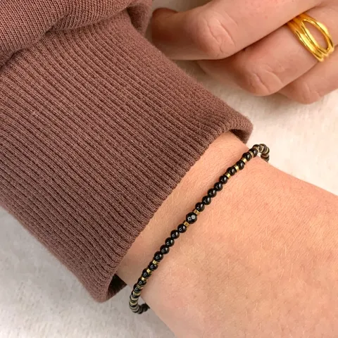 sort armbånd med onyks og hematite.