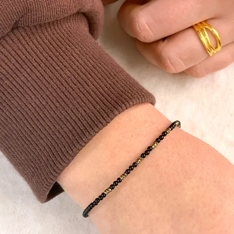 sort sten armbånd med onyks og hematite.