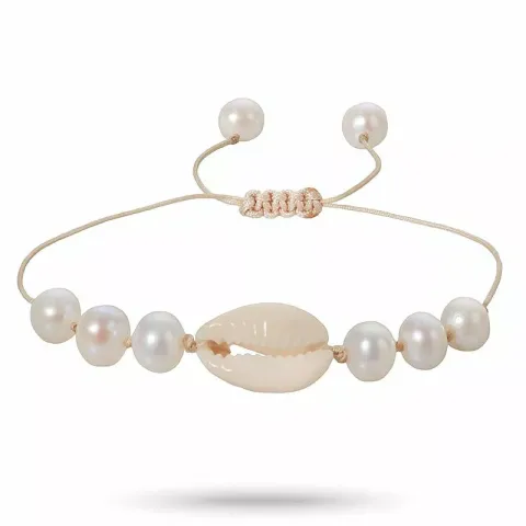 perle muslinge armbånd i silke snor 17 cm plus 5 cm x 10 mm