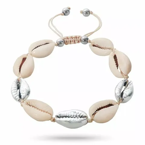 shell musling armbånd i silke snor 17 cm plus 4 cm x 12 mm