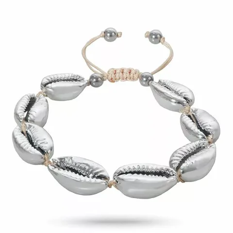 shell musling armbånd i silke snor 17 cm plus 4 cm x 12 mm