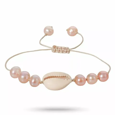 perle muslinge armbånd i silke snor 17 cm plus 5 cm x 10 mm