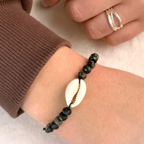 musling armbånd i silke snor 17 cm 4 x 10mm