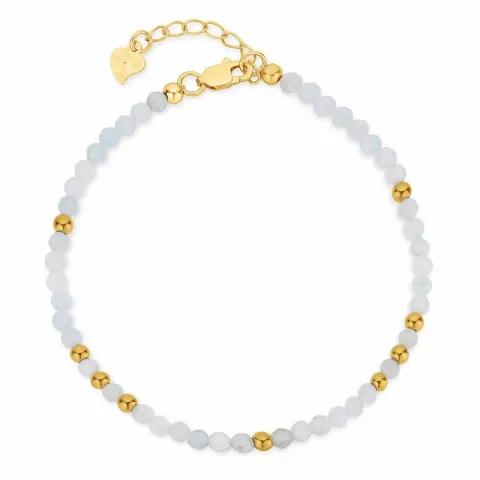3 mm blå sten armbånd med akvamarin