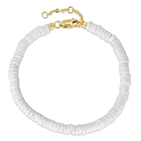 shell armbånd i forgyldt sølv 16 cm plus 3 cm x 4,0 mm