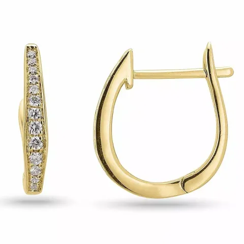 Diamant creoler i 14 karat guld med diamanter