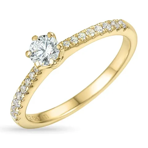 lab grown diamant ring i 9 karat guld 0,30 ct 0,15 ct