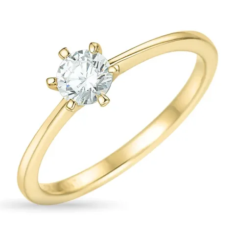 0,50 ct lab grown diamant solitairering i 9 karat guld 0,50 ct