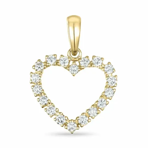 hjerte lab grown diamant vedhæng i 9 karat guld 0,40 ct