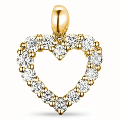 hjerte lab grown diamant vedhæng i 9 karat guld 0,54 ct