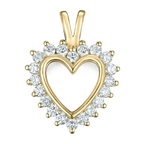 hjerte lab grown diamant vedhæng i 9 karat guld 0,46 ct