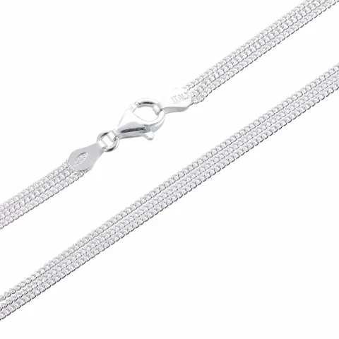 kort panserhalskæde i sølv 38 cm x 3 x 1,2 mm