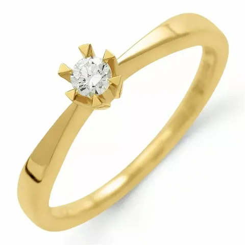 0,10 ct lab grown diamant solitairering i 9 karat guld 0,10 ct