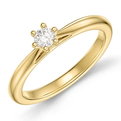 0,20 ct lab grown diamant solitairering i 9 karat guld 0,20 ct