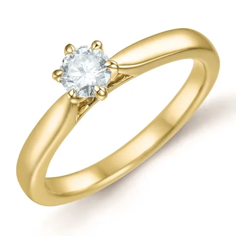 0,40 ct lab grown diamant solitairering i 9 karat guld 0,40 ct