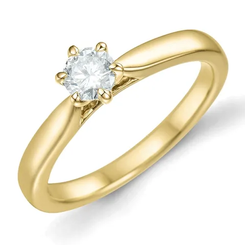 0,50 ct lab grown diamant solitairering i 9 karat guld 0,50 ct
