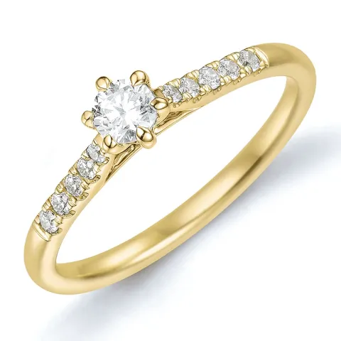 lab grown diamant ring i 9 karat guld 0,20 ct 0,11 ct