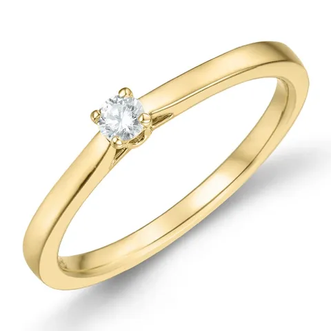 0,10 ct lab grown diamant solitairering i 9 karat guld 0,10 ct