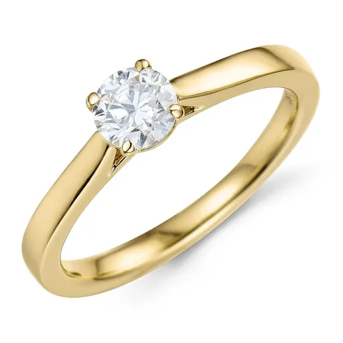 0,50 ct lab grown diamant solitairering i 9 karat guld 0,50 ct