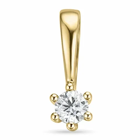 0,05 ct lab grown diamant solitairevedhæng i 9 karat guld 0,05 ct