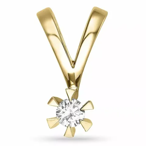 0,10 ct lab grown diamant vedhæng i 9 karat guld 0,10 ct