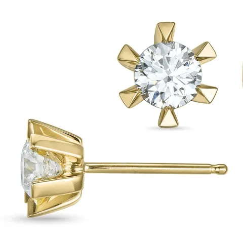 2 x 0,40 ct lab grown diamant øreringe i 9 karat guld med lab grown diamant 
