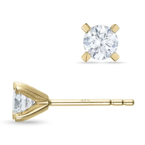 2 x 0,30 ct lab grown diamant øreringe i 9 karat guld med lab grown diamant 