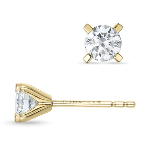 2 x 0,40 ct lab grown diamant øreringe i 9 karat guld med lab grown diamant 