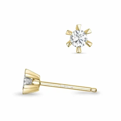 2 x 0,10 ct lab grown diamant solitaireørestikker i 9 karat guld med lab grown diamant 