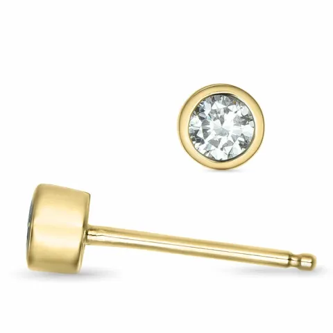 2 x 0,12 ct lab grown diamant solitaireørestikker i 9 karat guld med lab grown diamant 