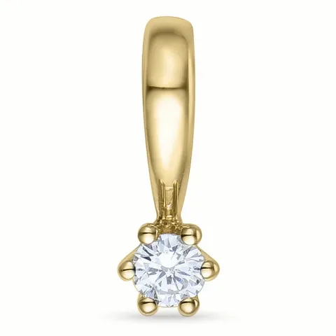 0,05 ct lab grown diamant solitairevedhæng i 9 karat guld 0,05 ct
