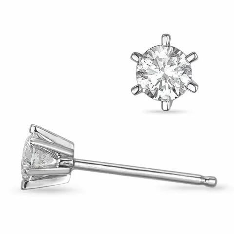 2 x 0,20 ct lab grown diamant solitaireørestikker i 9 karat hvidguld med lab grown diamant 