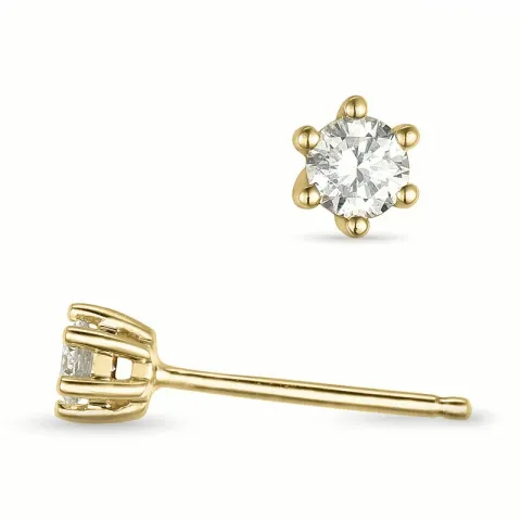 2 x 0,10 ct lab grown diamant solitaireørestikker i 9 karat guld med lab grown diamant 