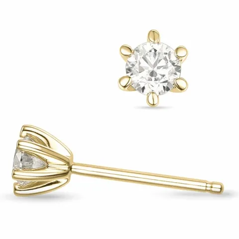 2 x 0,30 ct lab grown diamant solitaireørestikker i 9 karat guld med lab grown diamant 