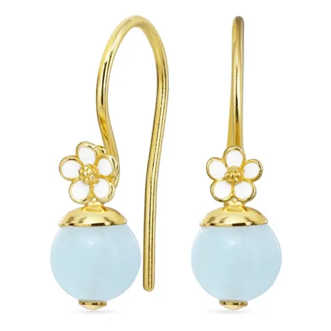 marguerit akvamarin ørekroge i sølv