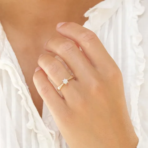 0,30 ct lab grown diamant ring i 14 karat guld 0,30 ct