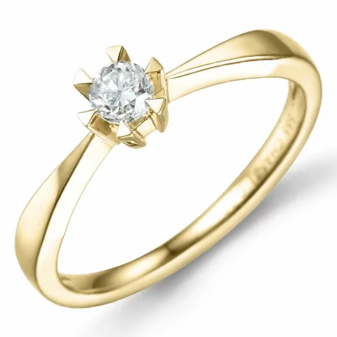 lab grown diamant solitairering i 14 karat guld 0,20 ct