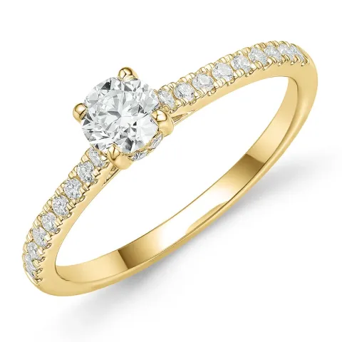 lab grown diamant ring i 14 karat guld 0,40 ct 0,22 ct